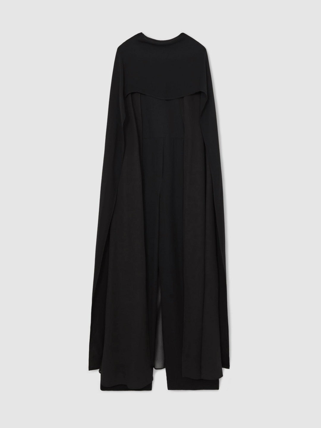 Wide-Leg Cape Jumpsuit in Black | Reiss Women Trending