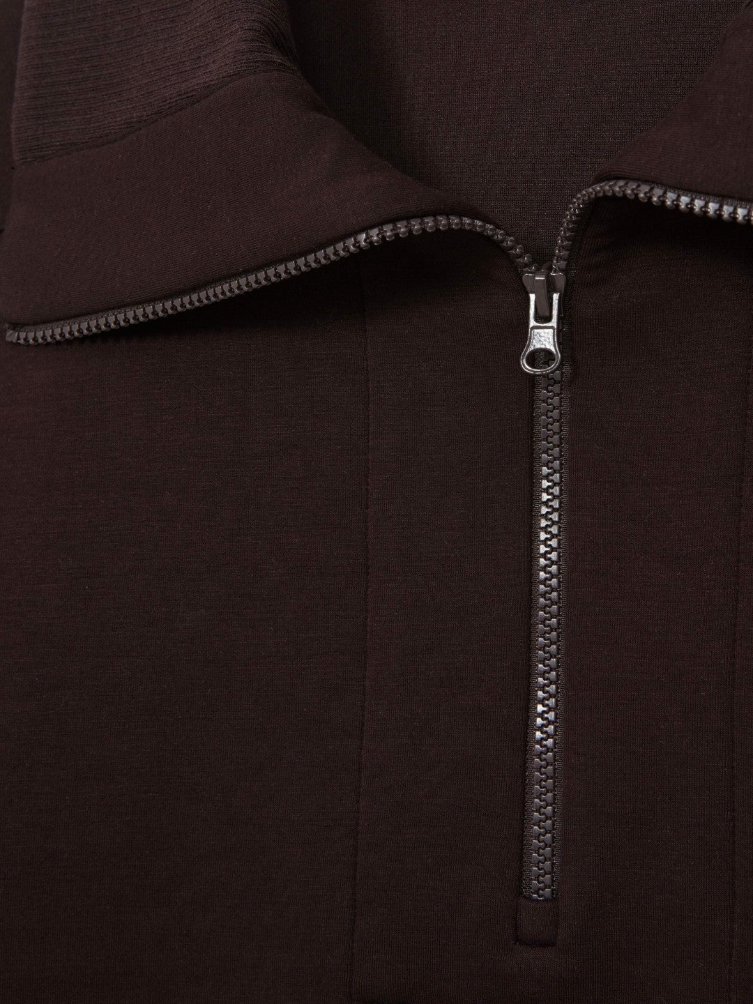 Interlock Half Zip Drawstring Hem Sweatshirt in Plum | Reiss Women Exclusive