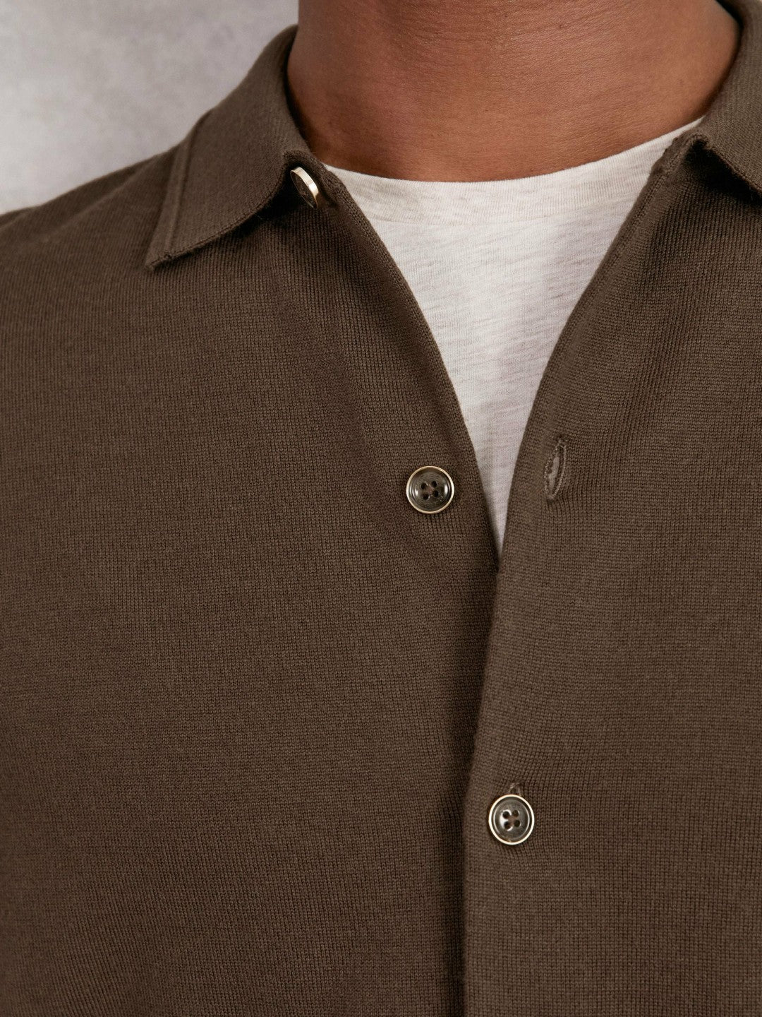 Merino Wool Button-Through Cardigan in Chocolate Brown | Reiss Men Trending