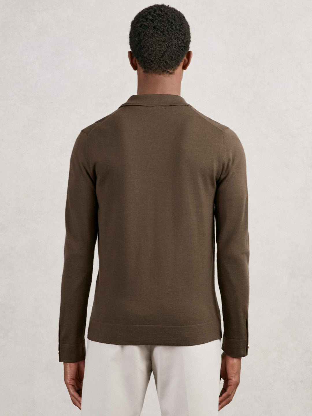 Merino Wool Button-Through Cardigan in Chocolate Brown | Reiss Men Trending