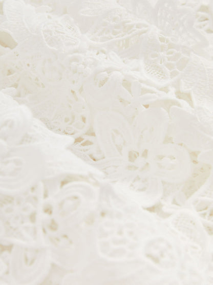 Cotton Cut Out Lace Cami Top in Ivory | Reiss Women Premium