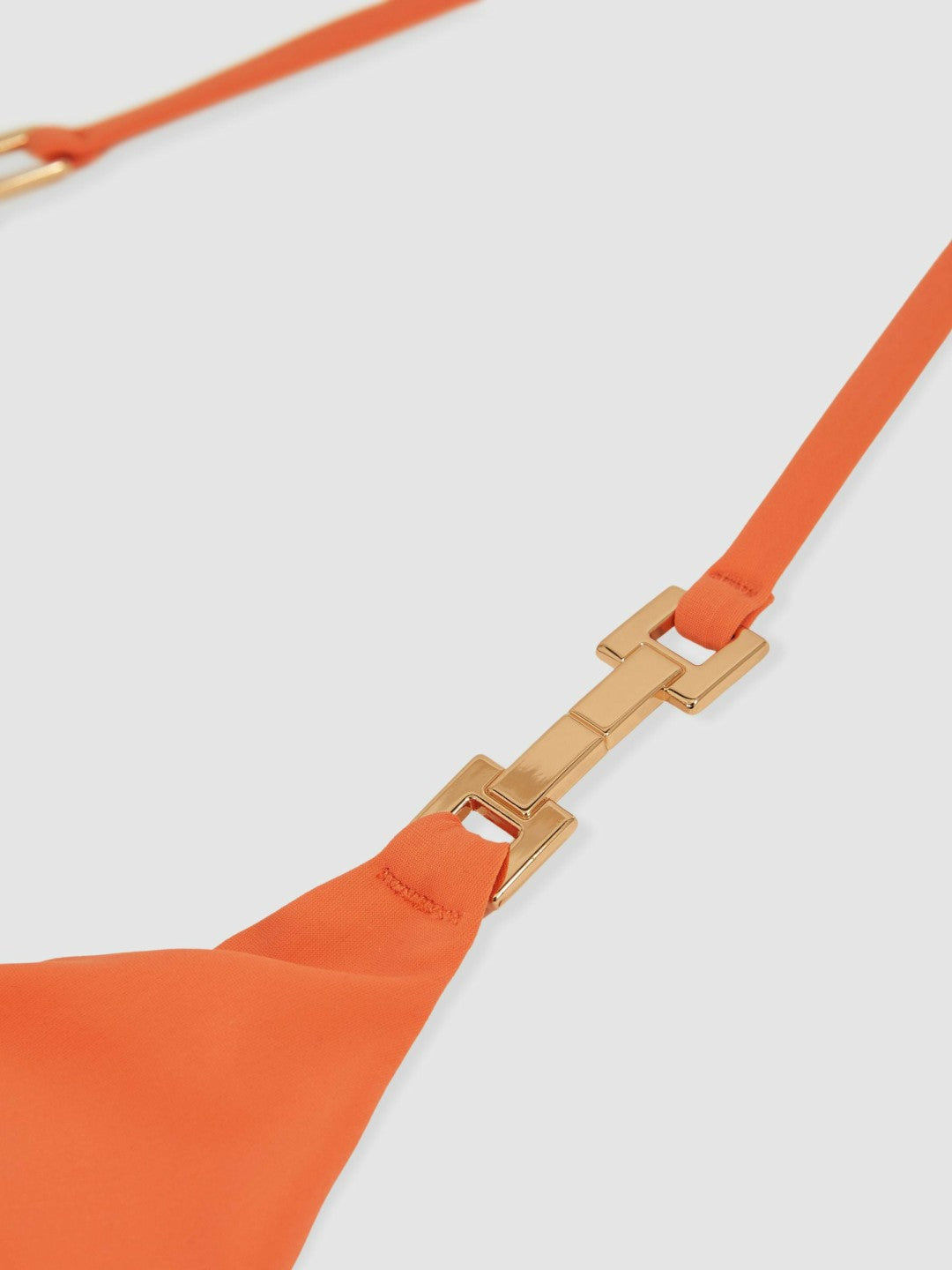 Triangle Halter Neck Bikini Top in Coral Orange | Reiss Women Best Seller