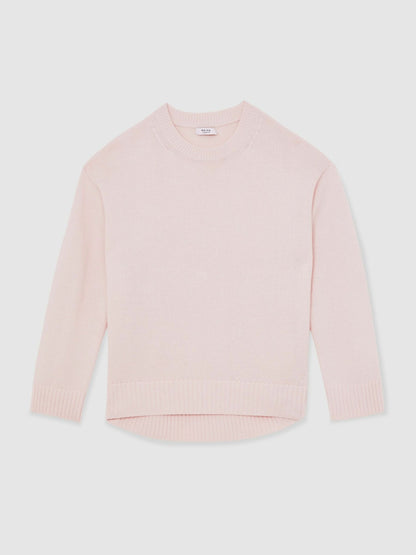 Wool-Cashmere Crew-Neck Jumper in Pink | Reiss Women Popular