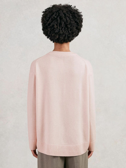 Wool-Cashmere Crew-Neck Jumper in Pink | Reiss Women Popular