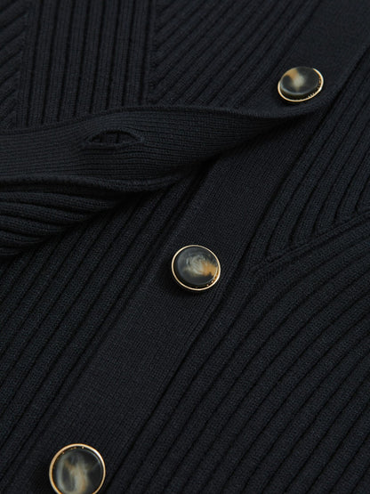 Button Front Knit Cardigan in Navy | Reiss Women Best Seller