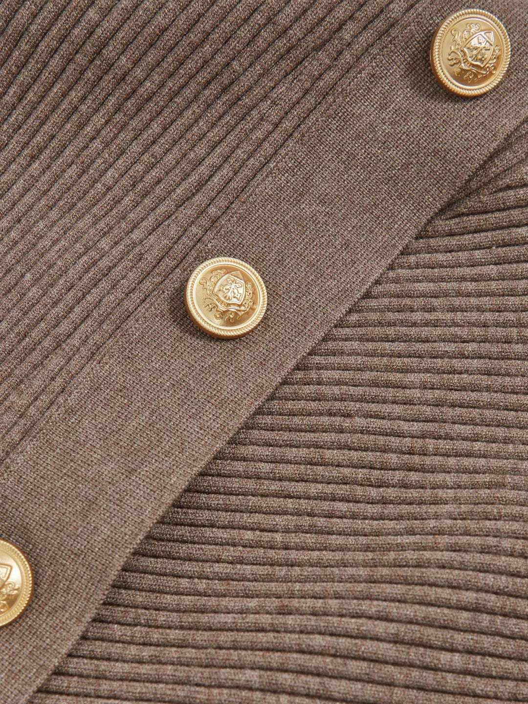 Rib-Knit Button Shawl Jumper in Taupe | Reiss Women Best Seller