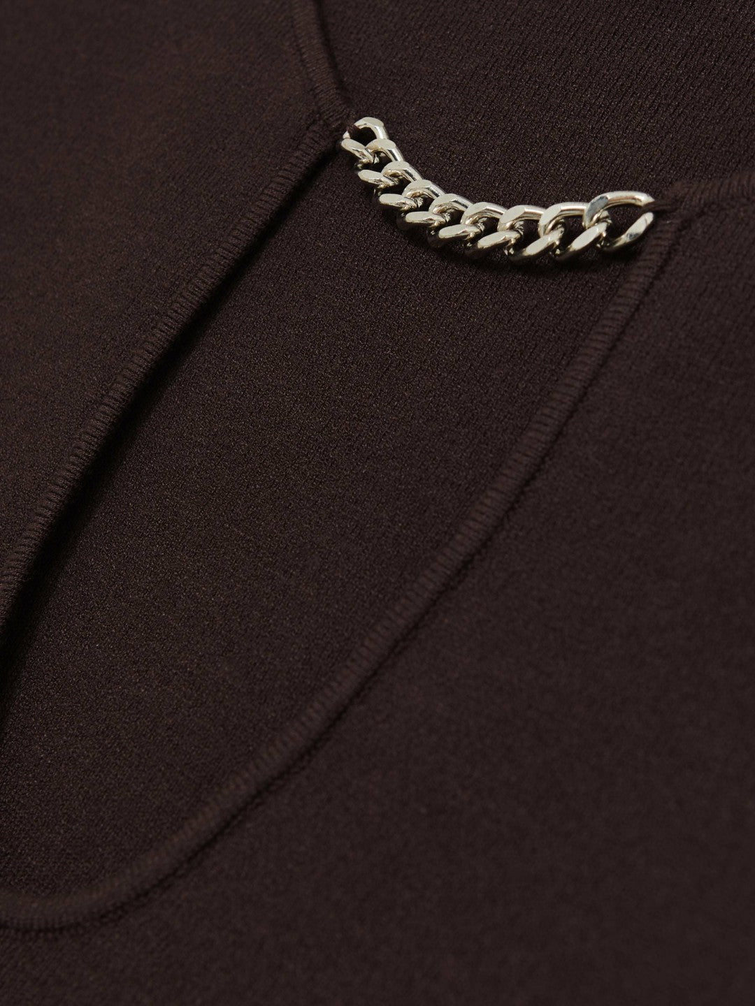 Chain-Detail Keyhole Knit Top in Plum | Reiss Women New