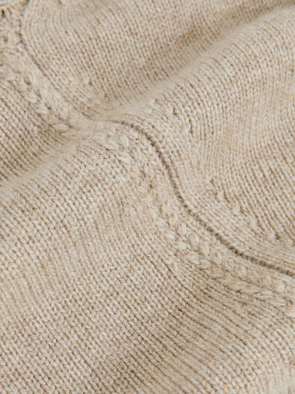 Wool-Cashmere Crew-Neck Jumper in Stone | Reiss Women Signature