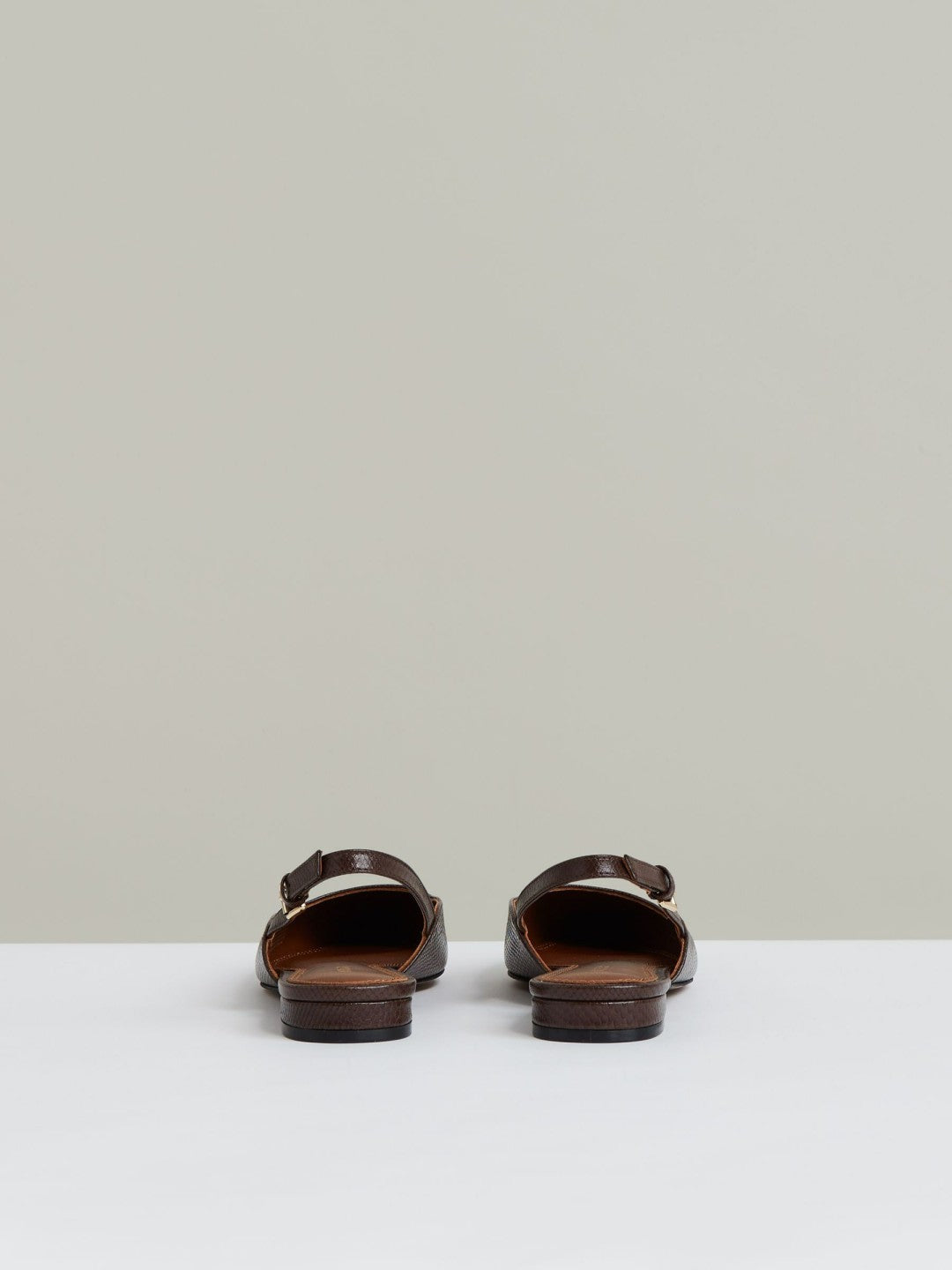 Leather Slingback Ballerina Pumps in Chocolate | Reiss Women New