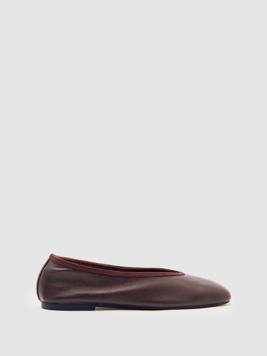 Nappa Leather Ballet Flats in Oxblood | Reiss Women Popular