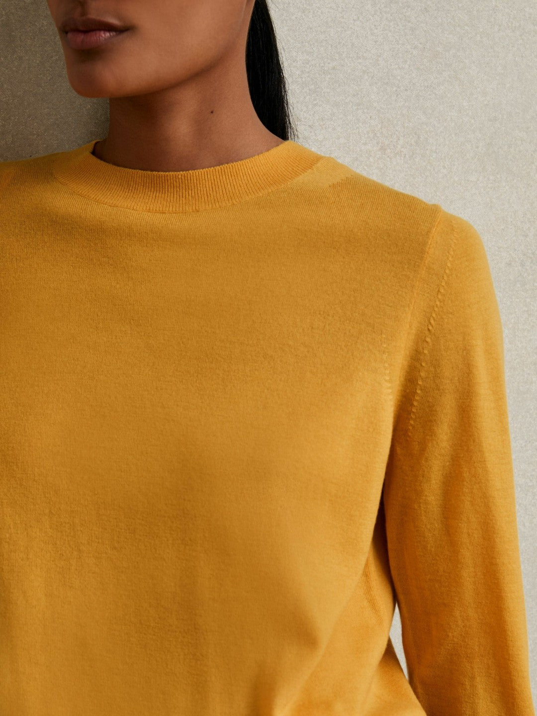 Merino Wool Crew-Neck Jumper in Yellow | Reiss Women Popular