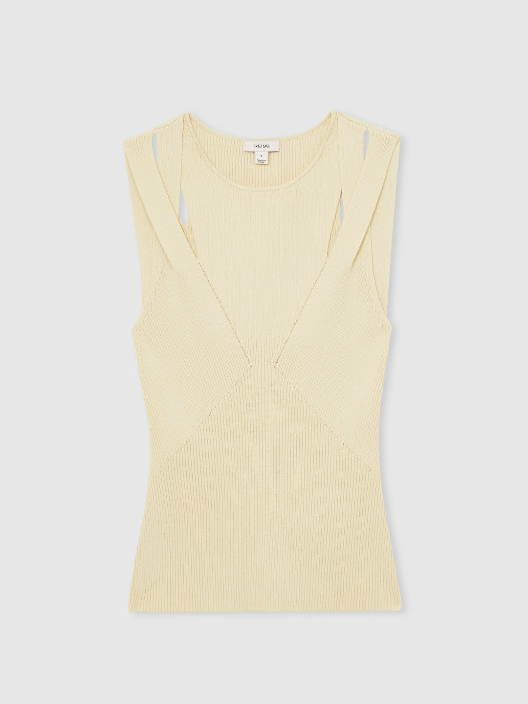 Cut-Out Rib-Knit Vest in Cream | Reiss Women Popular