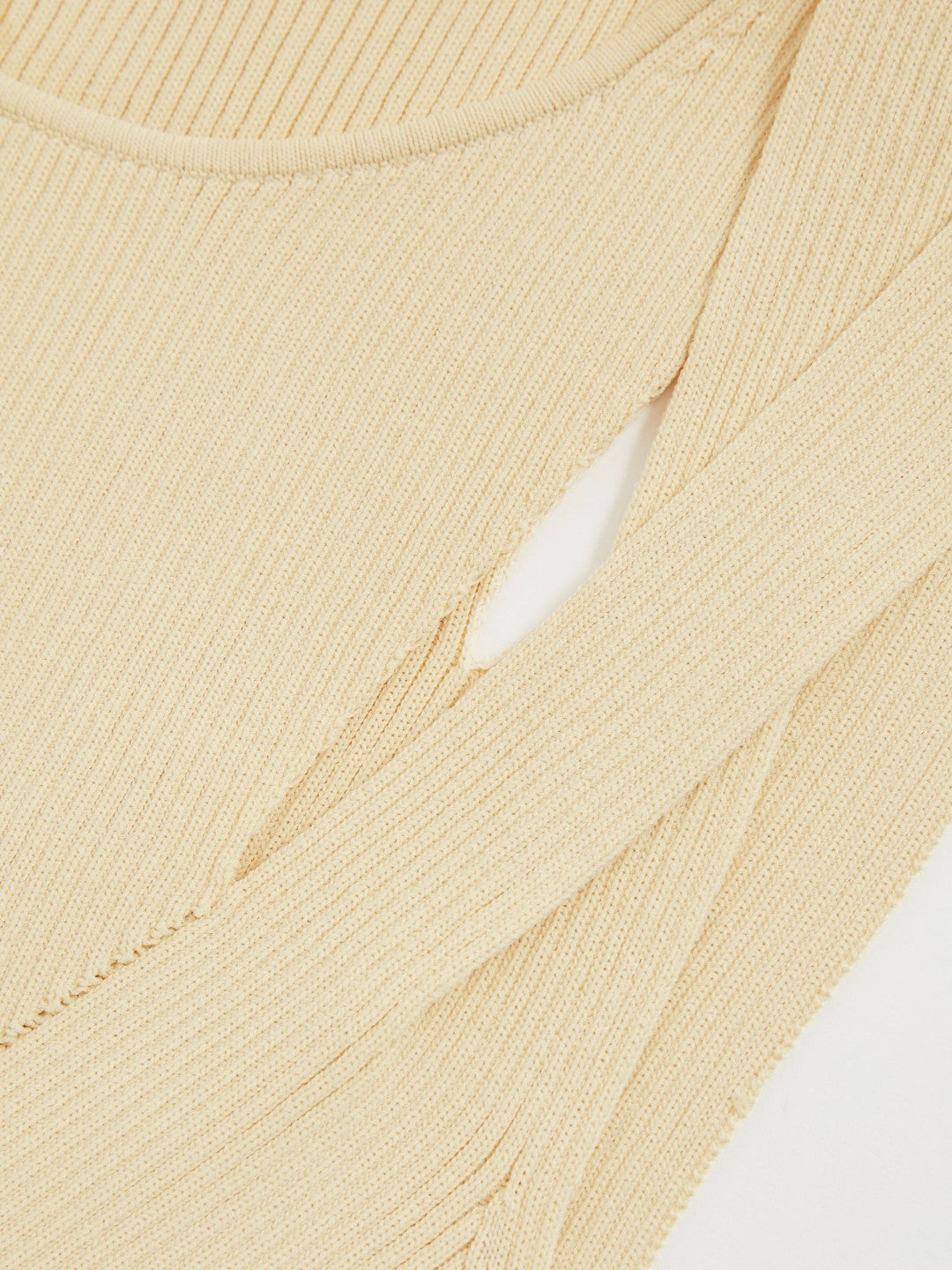 Cut-Out Rib-Knit Vest in Cream | Reiss Women Popular