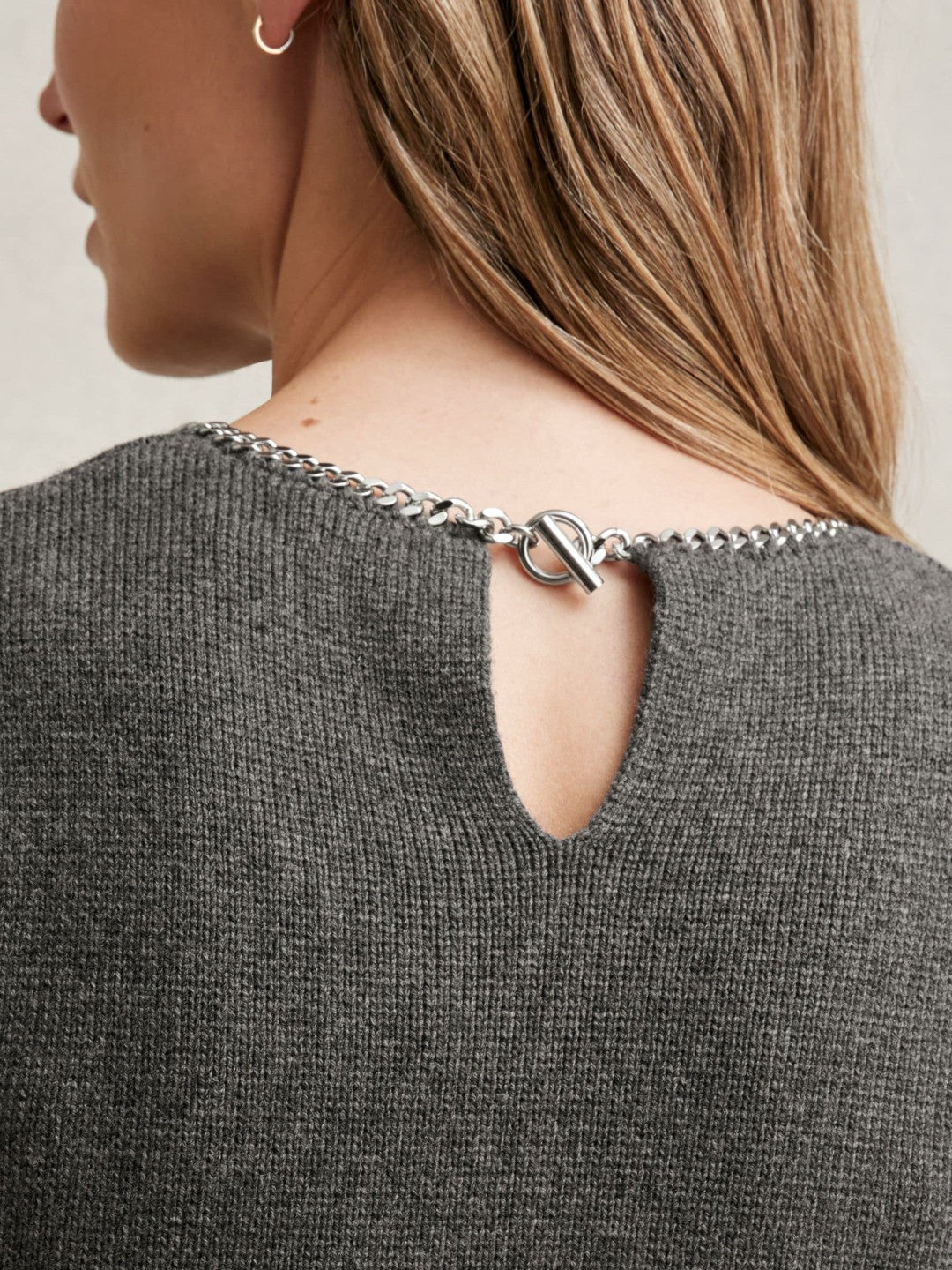 Wool-Blend Necklace-Trim Knitted Vest in Charcoal Grey | Reiss Women Trending
