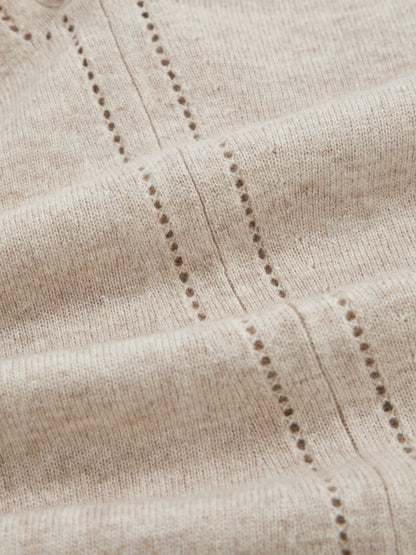 Wool-Blend Open-Stitch Jumper with Cashmere in Oatmeal Neutral | Reiss Women New