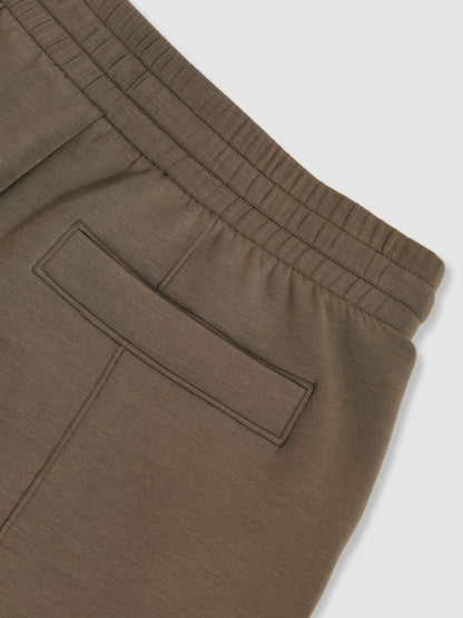 Petite Modal-Blend Interlock Wide-Leg Joggers in Khaki Green | Reiss Women New