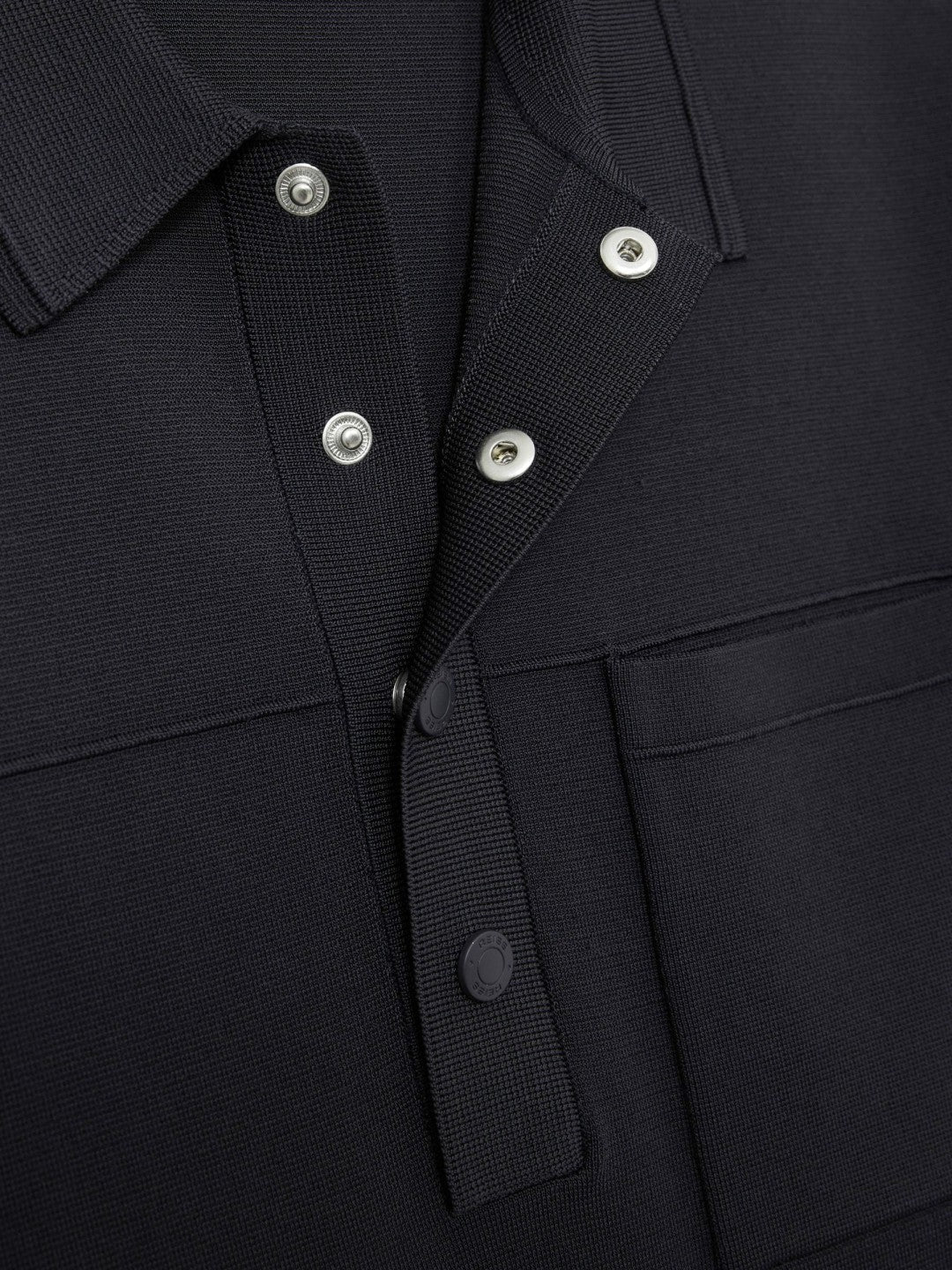 Press-Stud Seam-Detail Polo Shirt in Navy | Reiss Men Best Seller