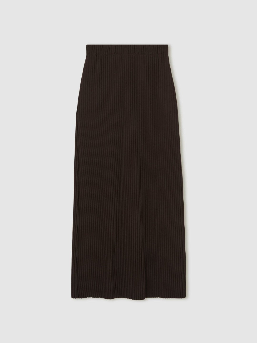 Pleated Jersey Midi Skirt in Burgundy | Reiss Women Premium