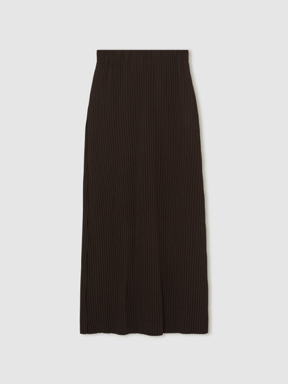 Pleated Jersey Midi Skirt in Burgundy | Reiss Women Premium