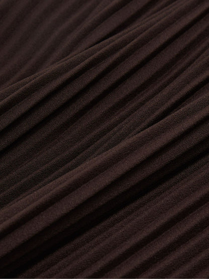 Pleated Jersey Midi Skirt in Burgundy | Reiss Women Premium