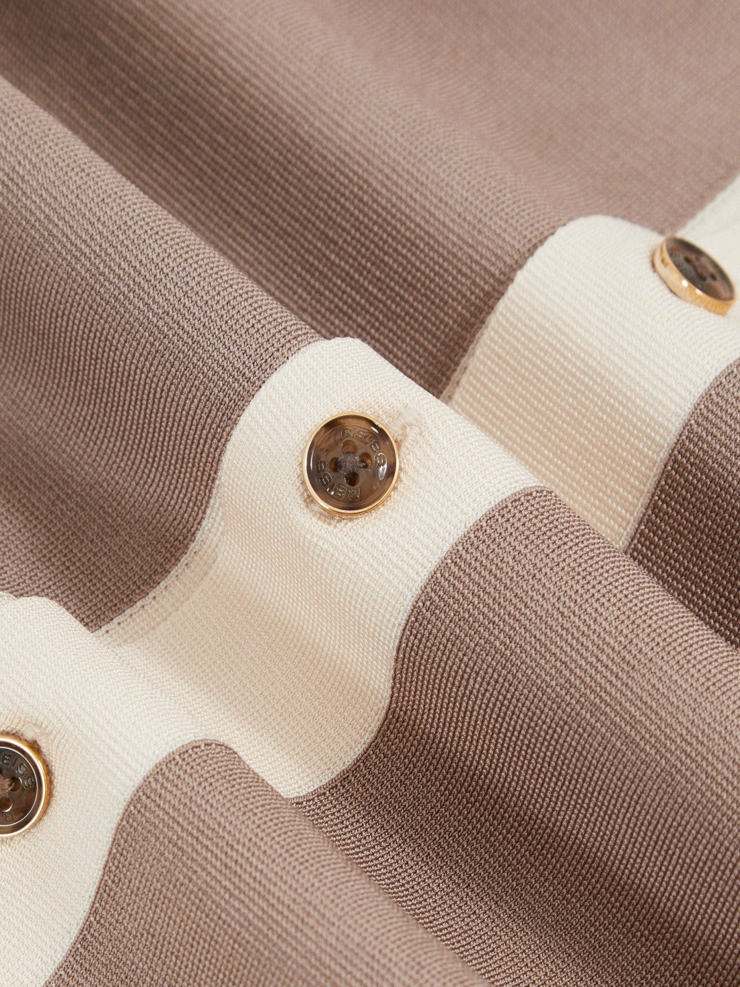Colour-Block Cuban-Collar Knit Shirt in Taupe Brown/Light Stone | Reiss Men Popular