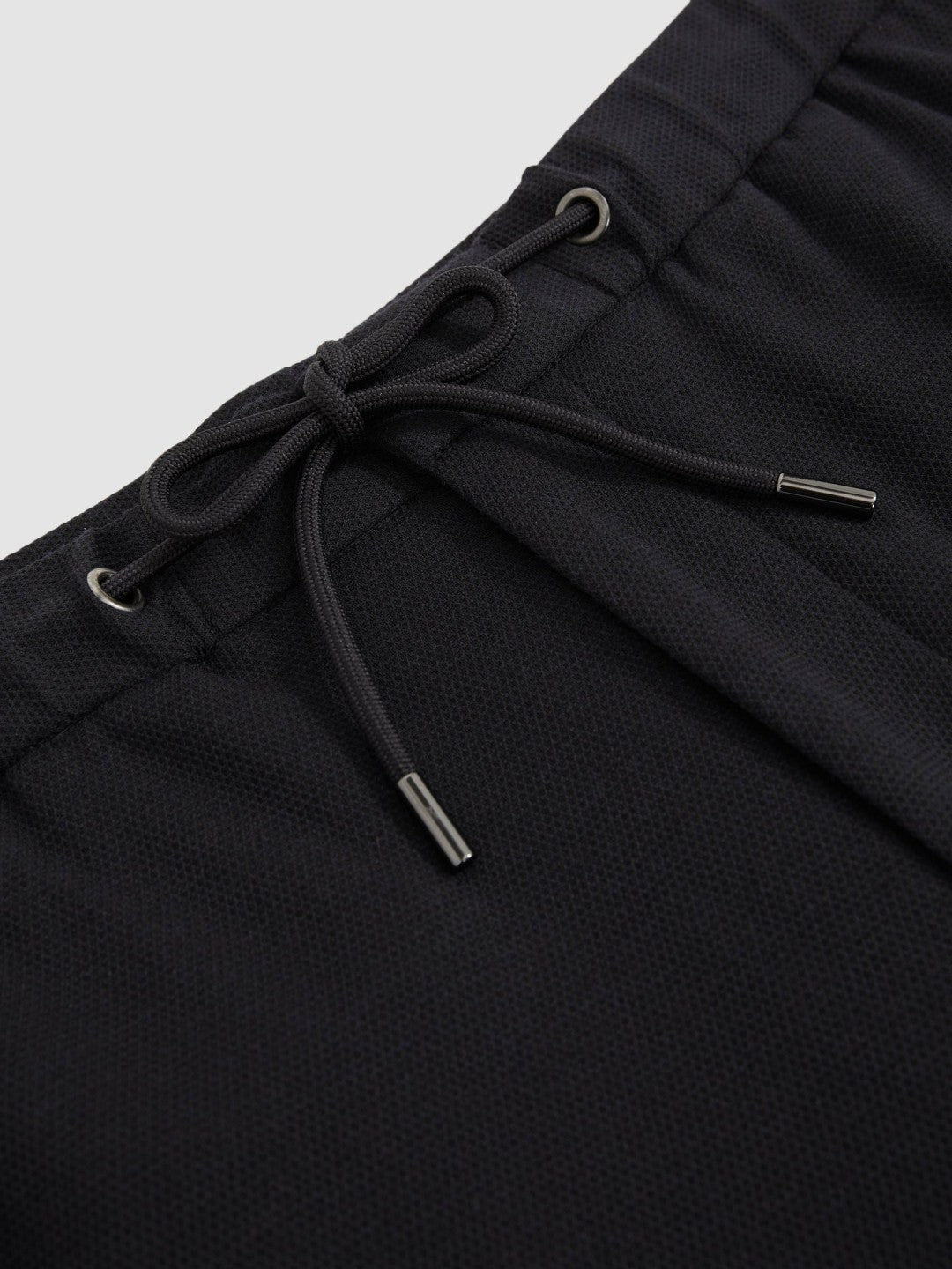 Slim Fit Jersey Drawstring Suit Trousers in Navy | Reiss Men Premium