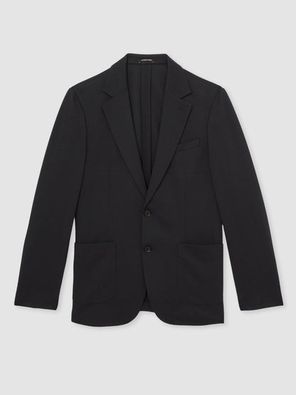 Slim-Fit Single-Breasted Jersey Suit Blazer in Navy | Reiss Men Exclusive