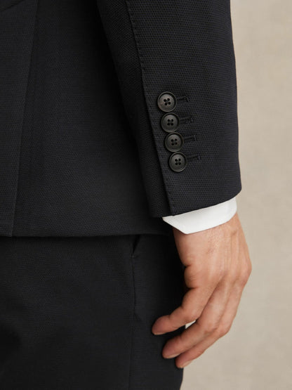 Slim-Fit Single-Breasted Jersey Suit Blazer in Navy | Reiss Men Exclusive