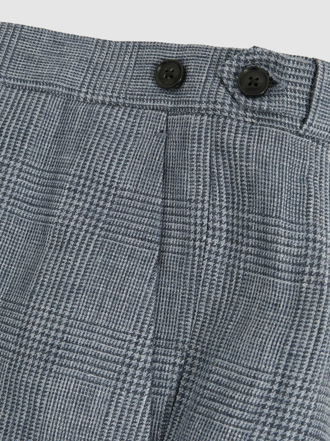 Slim Fit Linen Check Suit Trousers in Soft Blue | Reiss Men Recommended