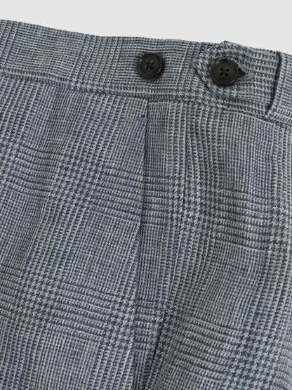 Slim Fit Linen Check Suit Trousers in Soft Blue | Reiss Men Recommended