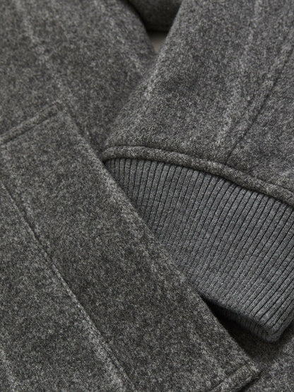 Wool-Blend Chalk-Stripe Bomber Jacket in Grey | Reiss Men Popular