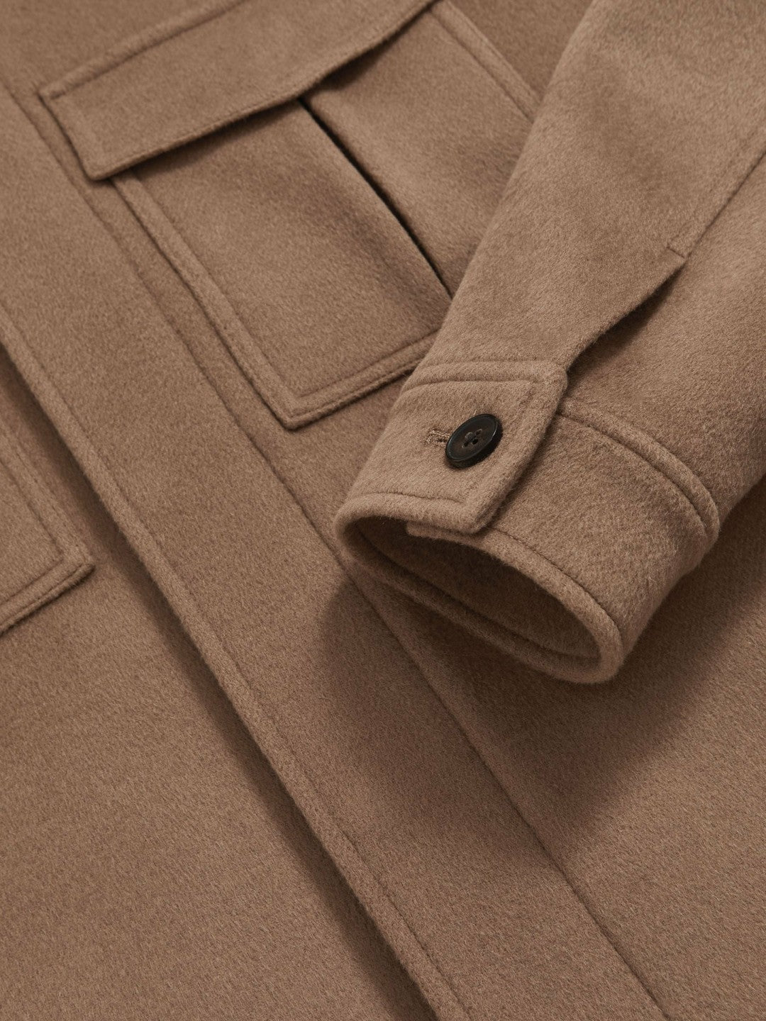 Wool Blend Twin Pocket Zipped Jacket in Dark Brown | Reiss Men Exclusive