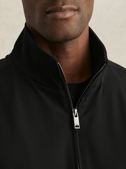 Funnel-Neck Technical Jacket in Black | Reiss Men Signature