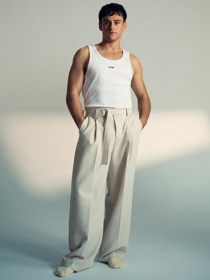 | Tom Daley Cotton Lover Vest with Stretch in White | Reiss Men New