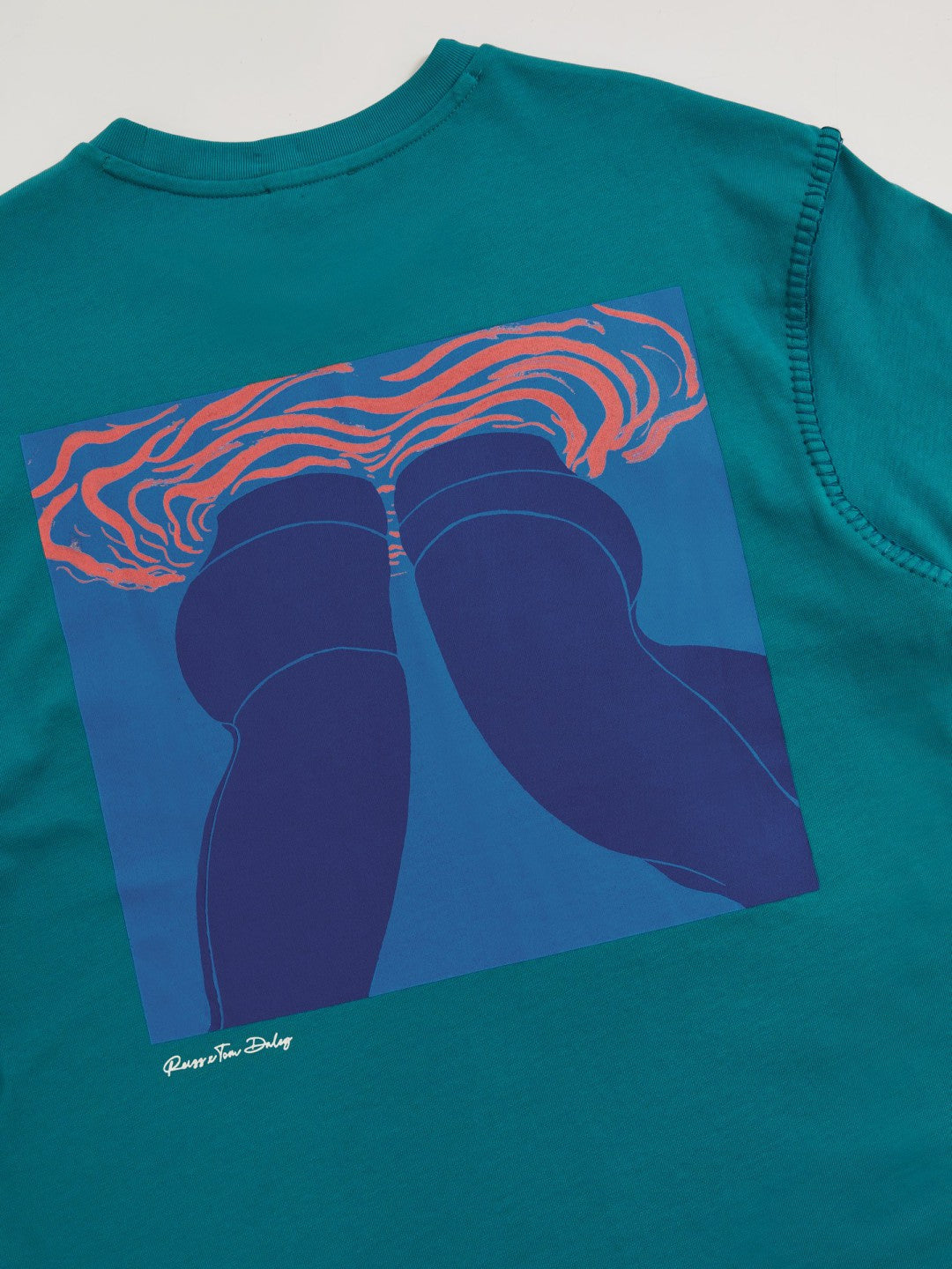 | Tom Daley Graphic-Print T-Shirt in Teal Green | Reiss Men Best Seller