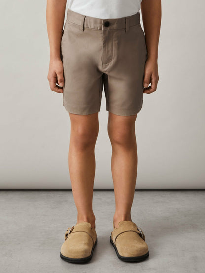 3-9 yrs Cotton Chino Shorts with Stretch in Stone | Reiss Children & Baby New