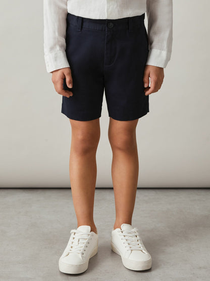 9-13 yrs Cotton Chino Shorts with Stretch in Navy | Reiss Children & Baby Trending