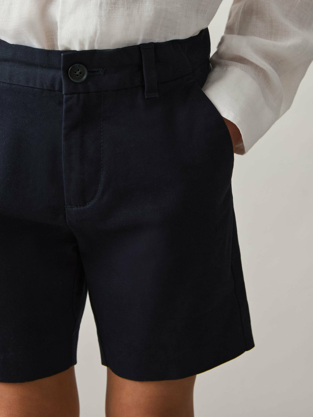 9-13 yrs Cotton Chino Shorts with Stretch in Navy | Reiss Children & Baby Trending