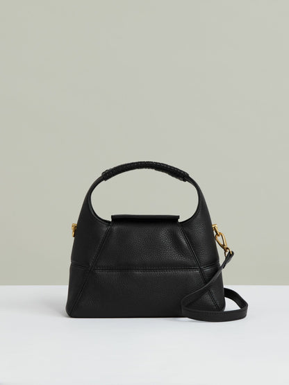 Grained-Leather Shoulder Bag in Black | Reiss Women Recommended