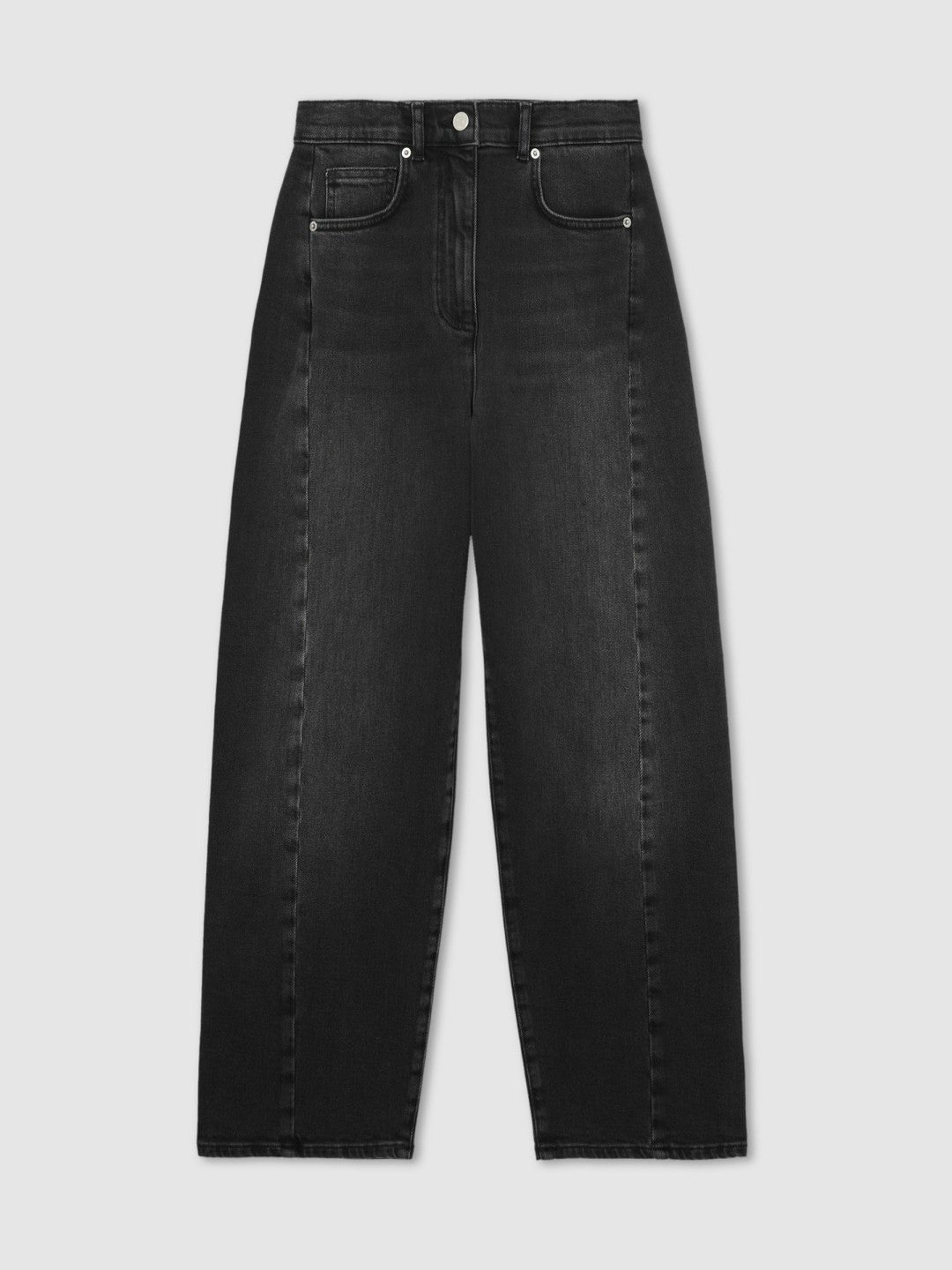 Petite Barrel-Leg Seam Jeans in Washed Grey | Reiss Women Best Seller