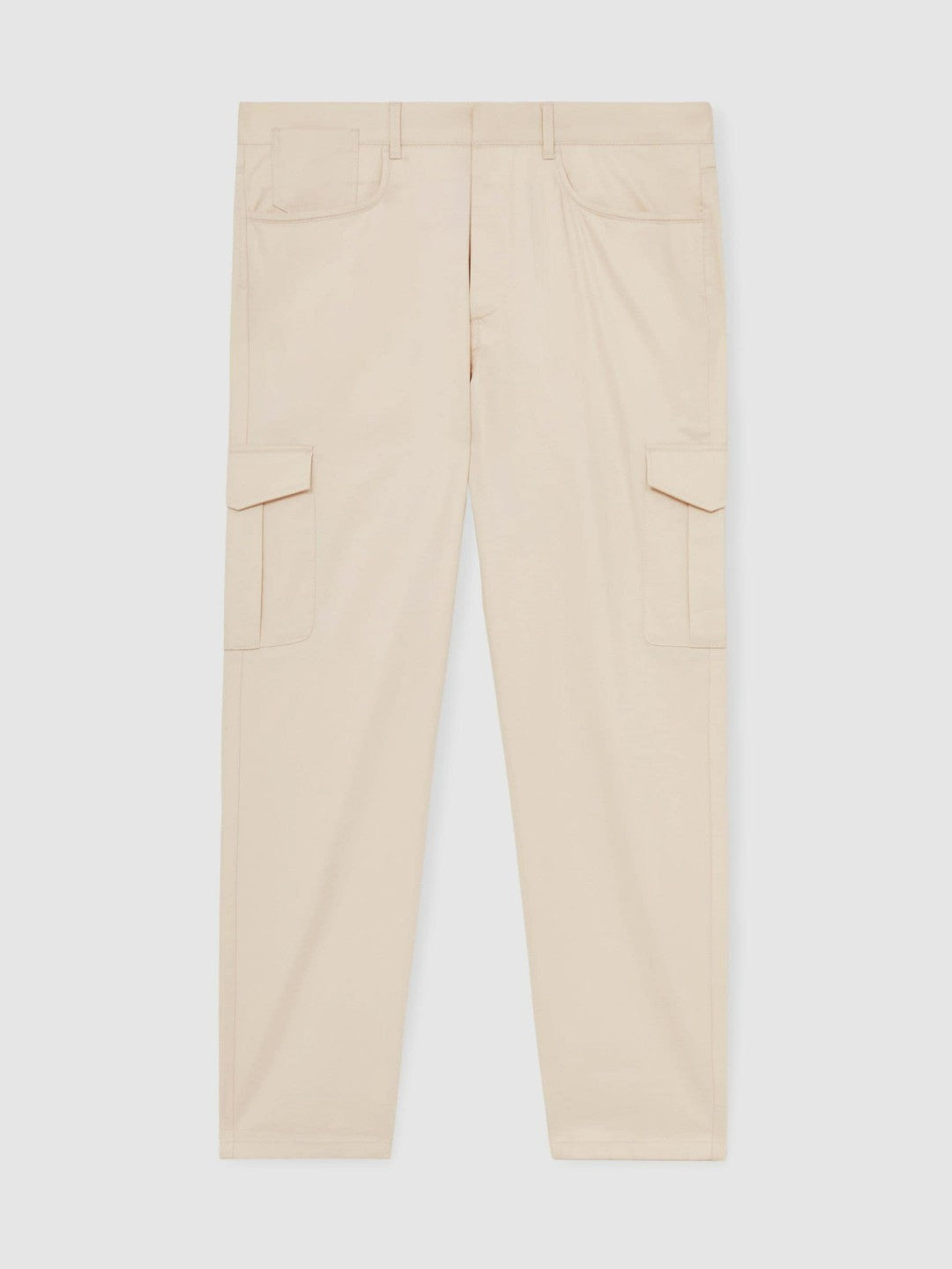 Cotton-Lyocell Cargo Trousers in Light Stone | Reiss Men Exclusive