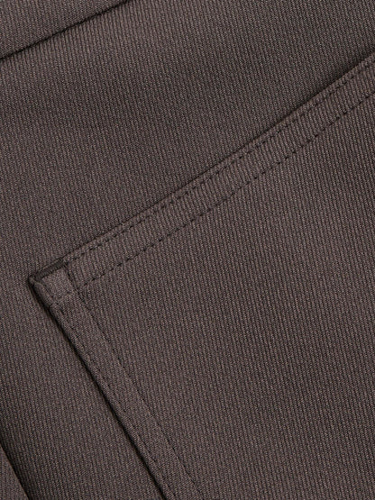 Petite Twill Patch-Pocket Flared Trousers in Mauve Neutral | Reiss Women Exclusive