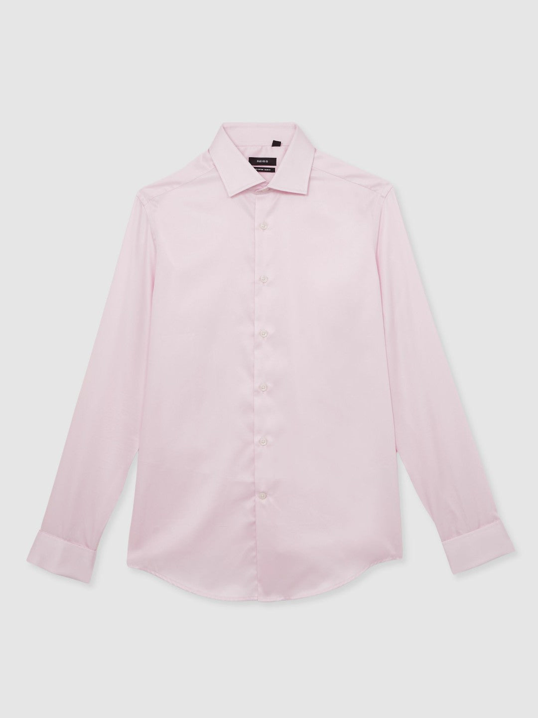 Slim Fit Slim-Fit Cotton-Sateen Shirt in Pink | Reiss Men Trending