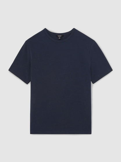 Stretch-Cotton Crew-Neck T-Shirt in Navy | Reiss Men Premium