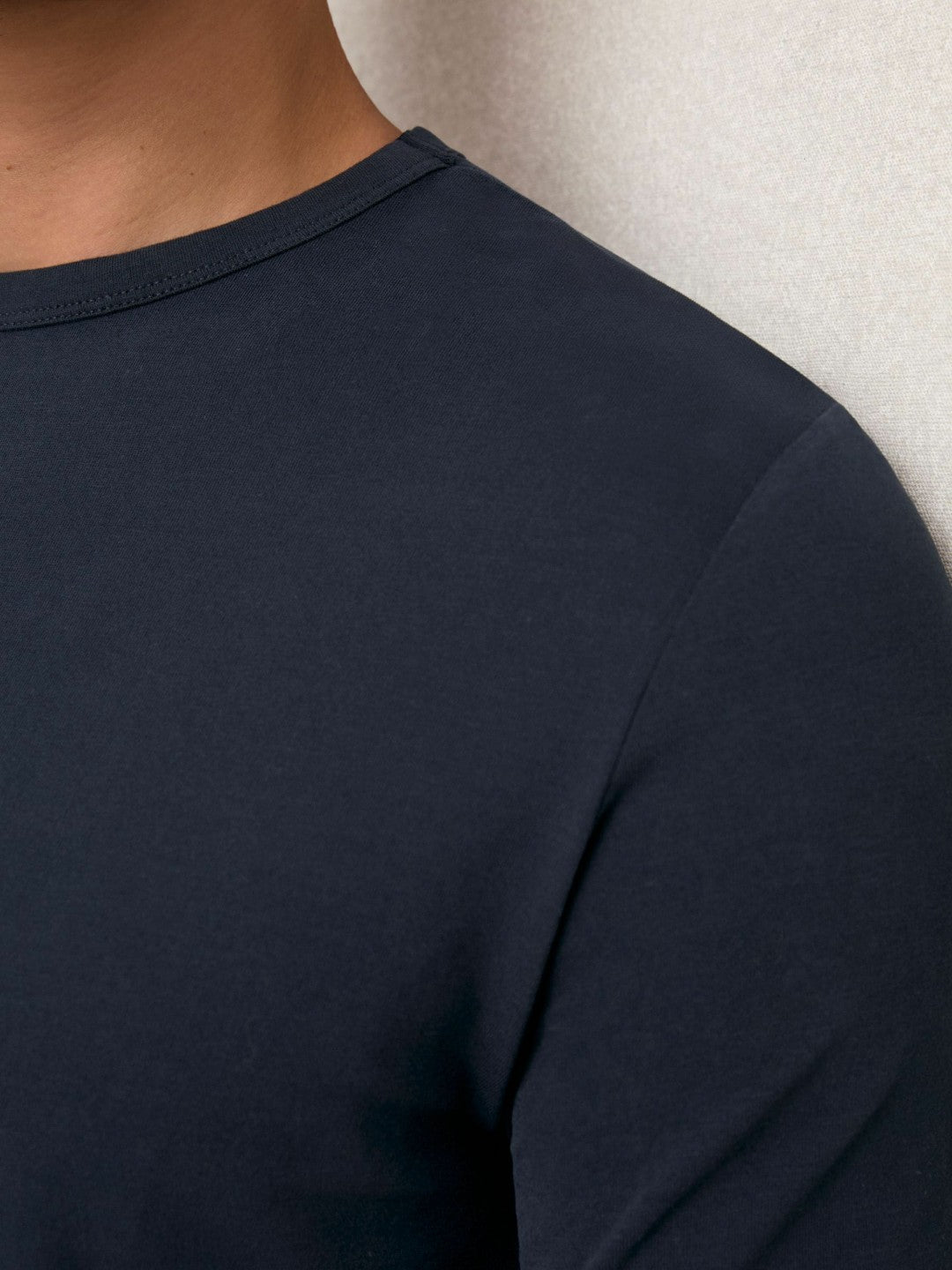 Stretch-Cotton Crew-Neck T-Shirt in Navy | Reiss Men Premium