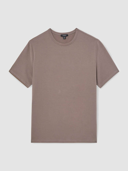 Stretch-Cotton Crew-Neck T-Shirt in Taupe Brown | Reiss Men Signature