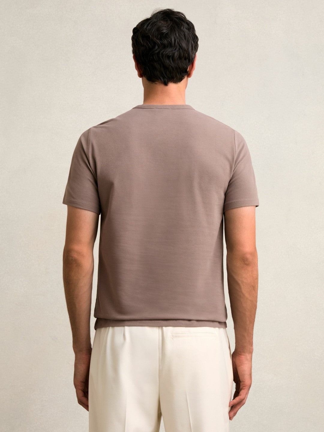 Stretch-Cotton Crew-Neck T-Shirt in Taupe Brown | Reiss Men Signature