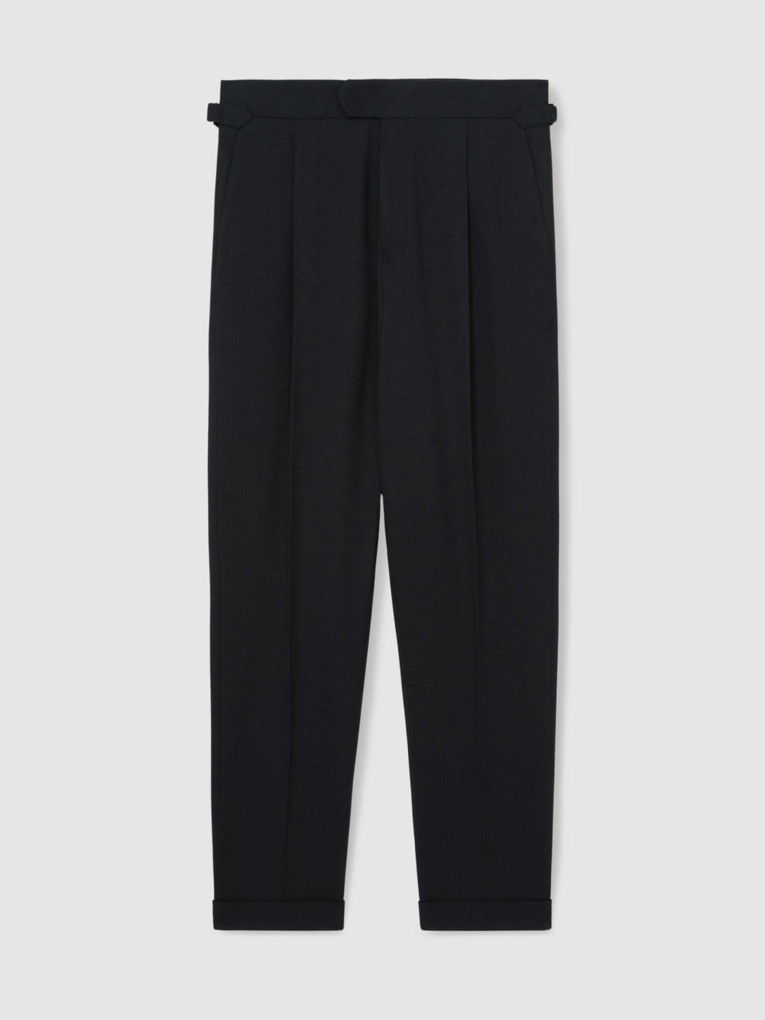 Regular Fit Herringbone Trousers With Cotton in Navy | Reiss Men Trending