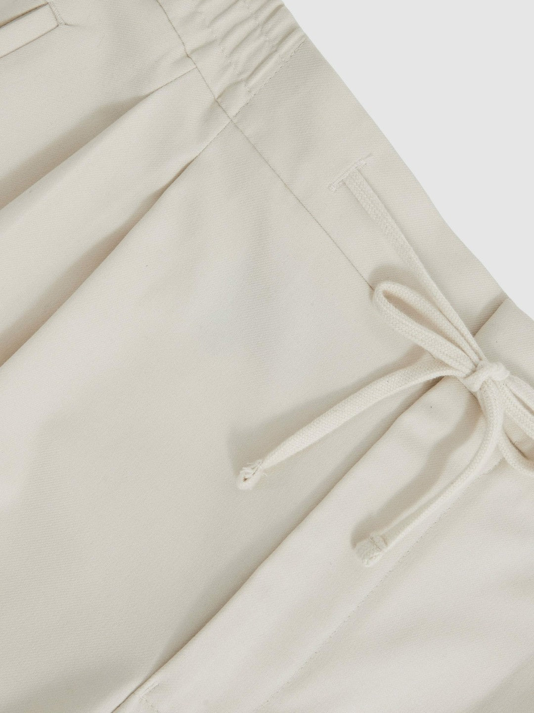 Relaxed-Fit Twill Drawstring Trousers in Ecru | Reiss Men Premium
