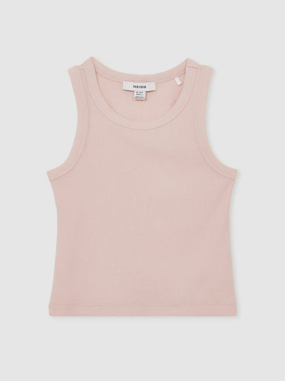 3-9 yrs Stretch-Cotton Ribbed Vest in Pink | Reiss Children & Baby Best Seller